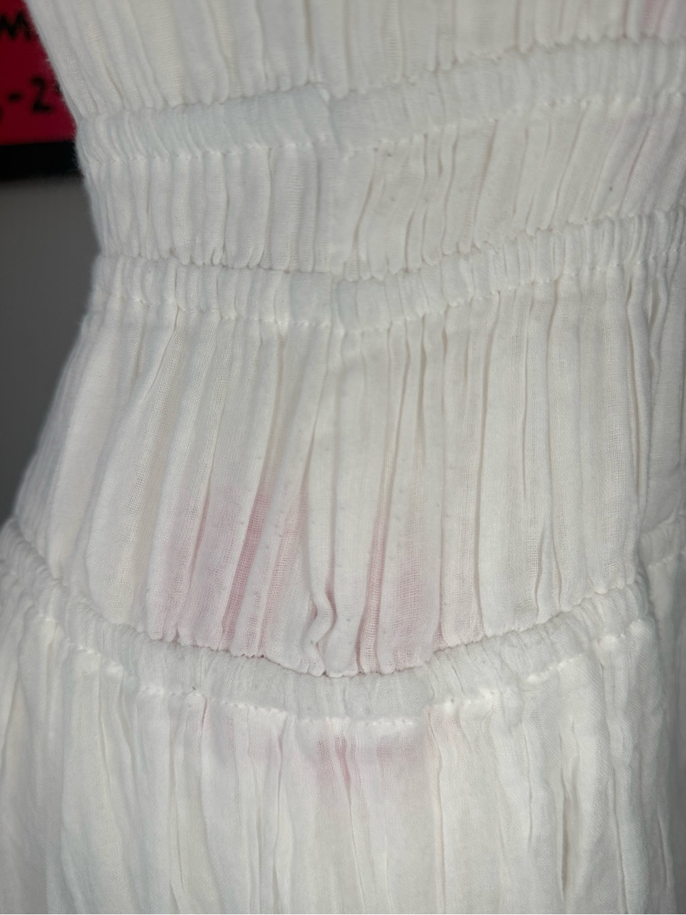 Free People FP One Lausanne Slip White Smocked Buttondown Sleeveless Dress Sz XS - Picture 6 of 16